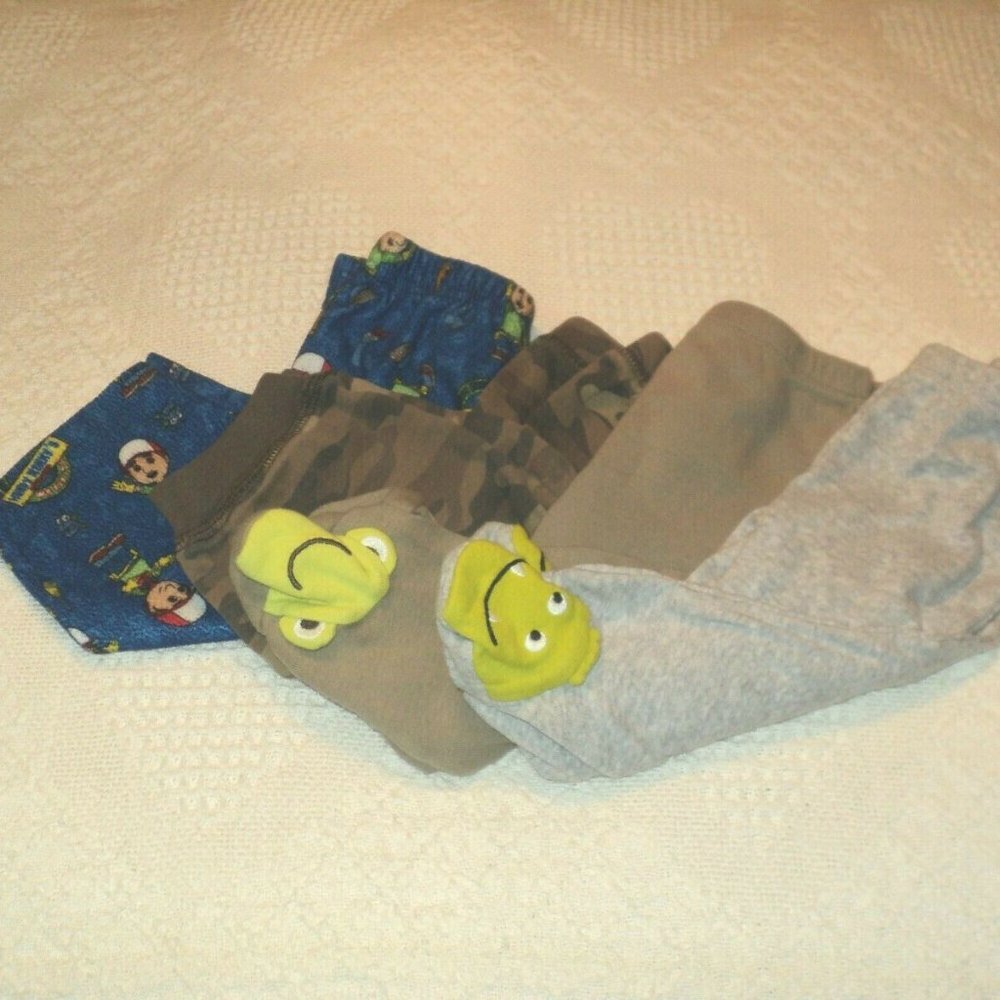 Lot of 4 pairs of Boys PJ Bottoms Infant 9& 12 Mos